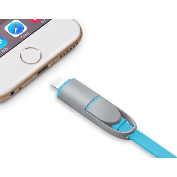 Promotional USB stretch cable PVC logo customized Iphone cable