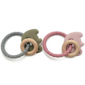 Diameter 8cm Silicone Teething Rattle