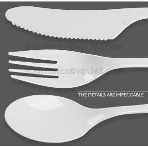 biodegradable and compostable PLA cutlery set, food cutlery set, biodegradable