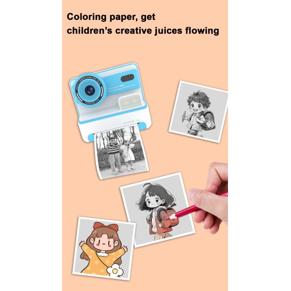 2025 Latest 1080p 2.4" Kids Digital Camera for Kids Instant Printing Kids Cmaras Digitales for Children