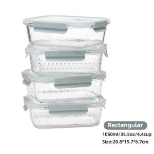 Microwave Oven and Freezer Safe Borosilicate Glass Food Container with Airtight