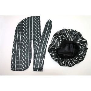 Customized Luxury Satin Silky Durag And Matching Bonnet