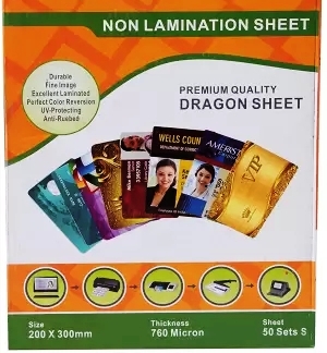 Size Customized 0.76mm Thick PVC Non Lamination Dragon Inkjet Sheet