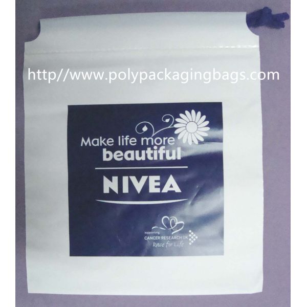 Plastic Drawstring Backpack Bags / Drawstring Carrier Bags 2 Colors Gravure