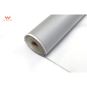 Grey Polyurethane Coated Fiberglass Fabric 0.4mm Thickness For Welding Splash