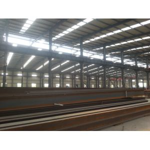 Q235 Prefab Metal Warehouse Roof Structure PU Steel H Beam White