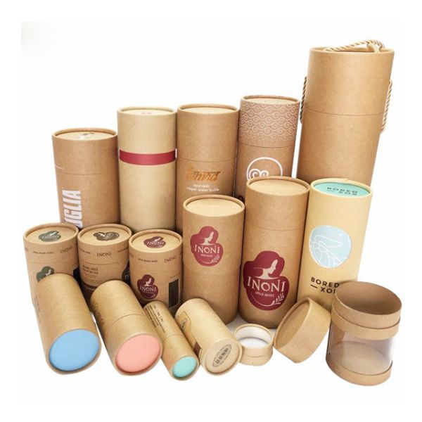 Cosmetic Packaging 10ml 15ml 20ml 30ml 50ml 100ml Recycled Kraft Cardboard White Brown Black Paper Tube