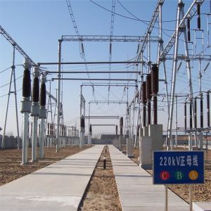 750KV Hot Dip Galvanized Substation Steel Frame Structure Overlap / Flange