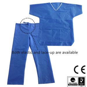 S&J Disposable scrub suit uniform non woven material scrub suit Medical Uniform