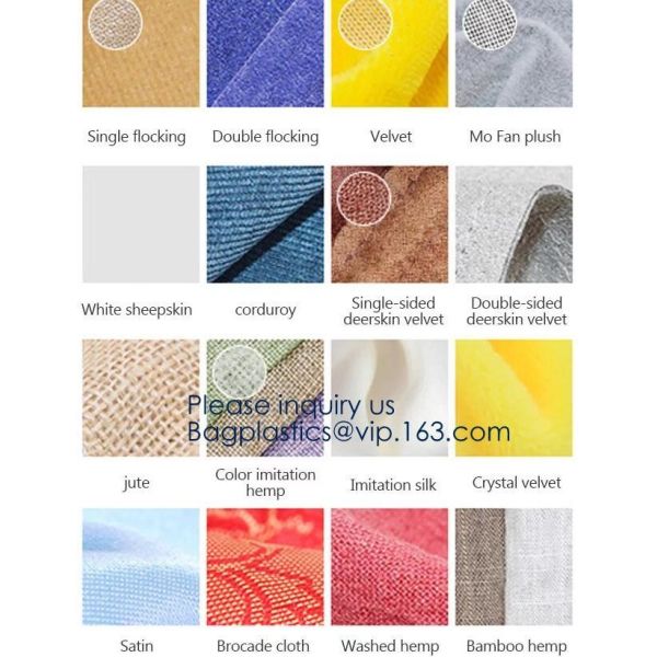 BAGS, PU, OXOFOD, SPANDEX, NYLON, EVA, SPANDEX, VELVET, LEATHER, COTTON, POLYESTER, REUSABLE, RESEALABLE, BIODEGRADABLE