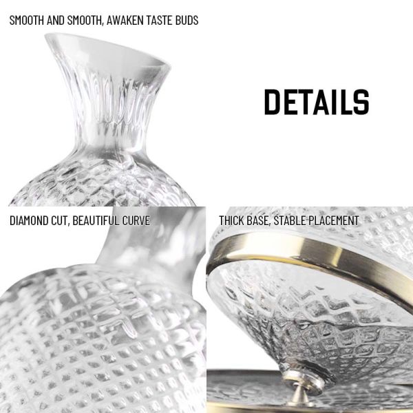 Wholesale Bulk Artisan-Crafted Lead-Free Crystal Wine Decanter & Aerator | 750mL Distributor Carafe