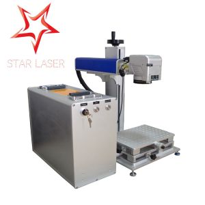 Blue 10W Fiber Laser Marking Machine , Pipe Laser Marking Engraving Machine