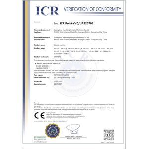 Guangzhou Haosheng Hongyu Machinery Co., Ltd. Certifications