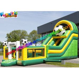 Commercial Soccer Inflatable Slide With Football Bouncing Castle