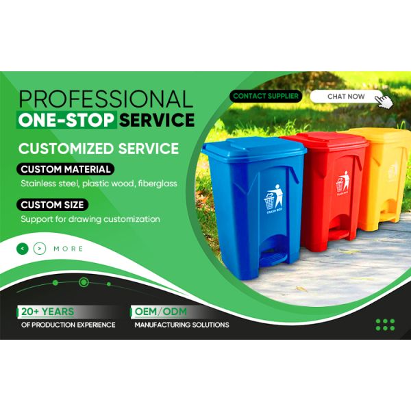 160L Large Plastic Garbage Cans 30 Gallons Plastic Waste Containers