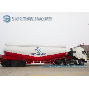 White Durable Heavy Duty Dry Bulk Tanker Trailer High Capacity