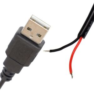 Wholesale CUSTOM USB 2.0 A Male To Open Stripped Tinned Bare 2 Wire End Pigtail Power Cable from china suppliers