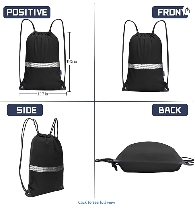 Drawstring Backpack Bag work Sackpack