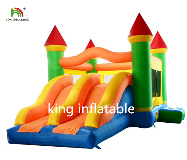 Rockey Castle Inflatable Jumping House With Two Slide Backyard For Toddler