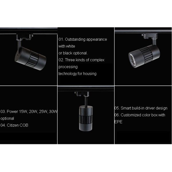 25W led track light cree led shop lighting commercial lights 5 years warranty