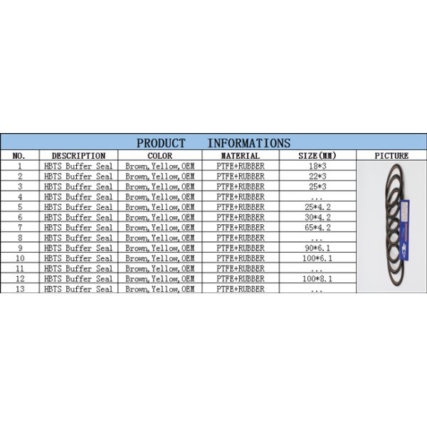 Construction Equipment Hydraulic Buffer Ring HBTS PTFE NBR