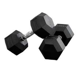 China Gym Equipment Home Gym Free Weights Rubber Hex Dumbbells on sale
