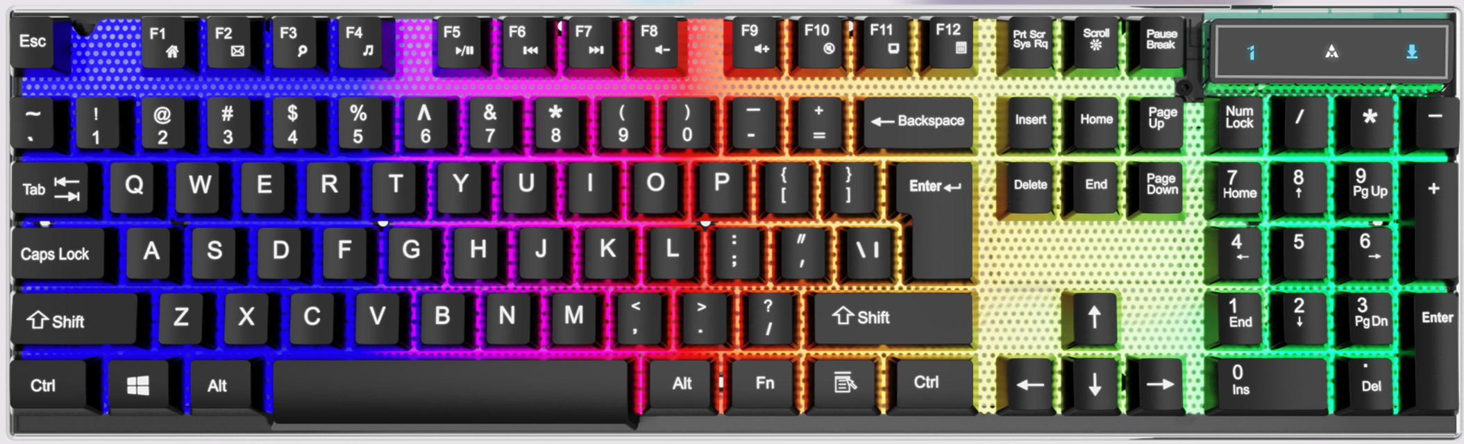 ETEK Wired RGB LED Gaming Keyboard 435x130x30mm ABS Black