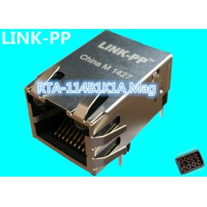 Wholesale RTA-114B1K1A Magnetic RJ45 Jack LPJ1028AHNL W / LEDs 10 / 100Base-T Tab-Up from china suppliers