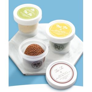Round Single Wall 180ml Ice Cream Balm Container With Lid