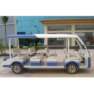 White Color Electric Sightseeing Car For Multiple Public Zone Payload 11 Person