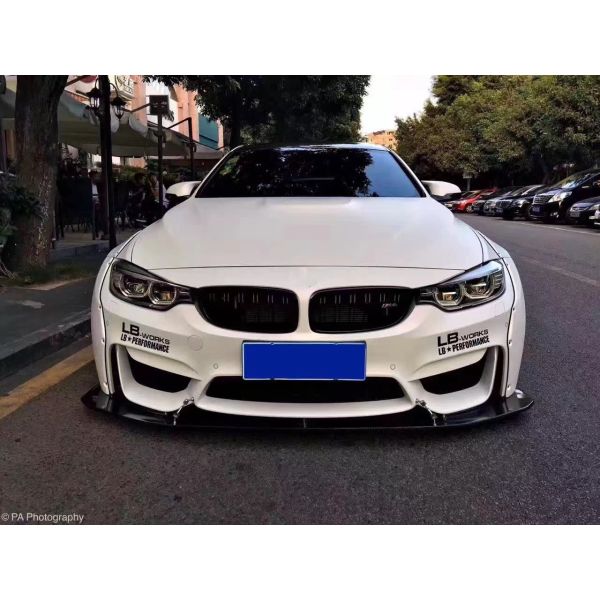 LB Wide-body Kit for BMW M4 F82 Wide-body Kit M4 F82 Upgraded LB Style Front Lip Diffuser Spoiler Carbon Fiber Body Kit