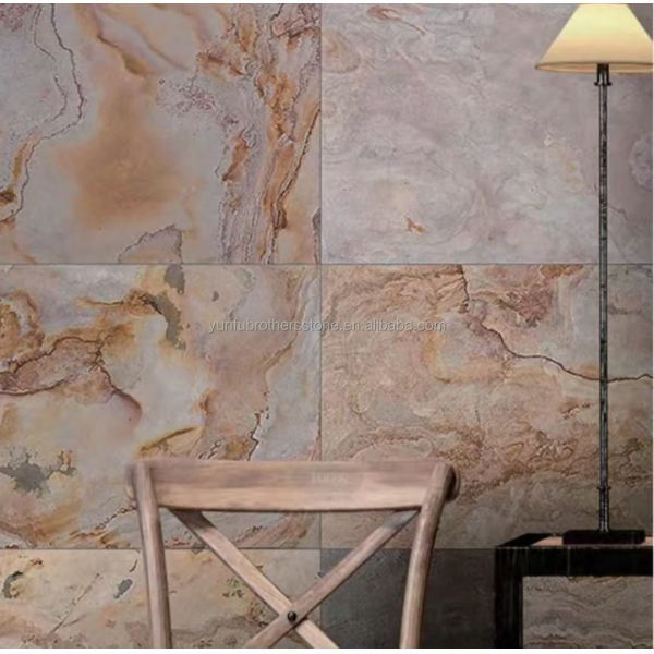 Hotel Interior Graphic Design Natural Flexible Stone Veneer Panel Wall Cladding Tile