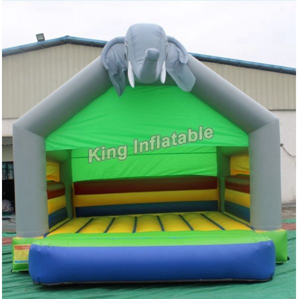 Elephant Grey Inflatable Bouncy Castles Funny for Kids with Size 4*4m