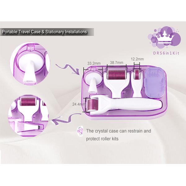 6 in 1 DRS Dermaroller Kit For Stretch Mark Removal With Replaceable Roller Heads