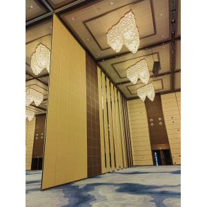 Meeting Room Wooden Acoustic Partition Wall Sliding Ceiling Panels Customized
