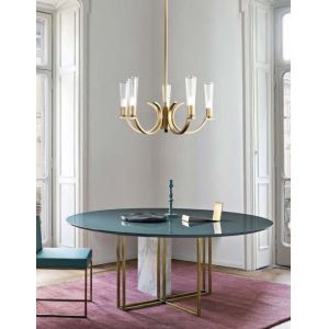 Customizable Copper Glass Chandelier Multiple Sizes Available