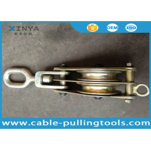 Heavy Duty 3T Steel Double Wheel Wire Rope Pulley Block With Swivel Eye