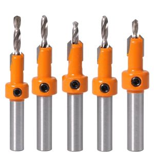 Yingba Hot Selling 8mm HSS Countersink Woodworking Router Bit Set Counterbore