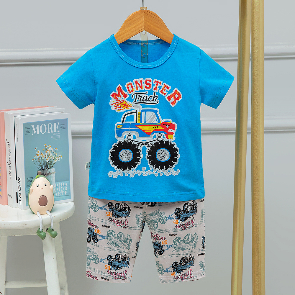 Air Conditioning Set Children'S Short Pyjama Sets 135cm Off Road Vehicle Korean Shorts