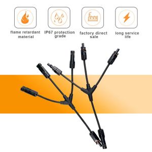 1 Pair Y Type Ffm Mmf Wire Solar Branch Connector T Splitte 30a
