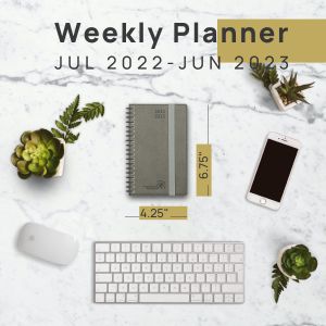 Poprun Vertical Layout Mini Weekly Planner Monochrome Inner Pages