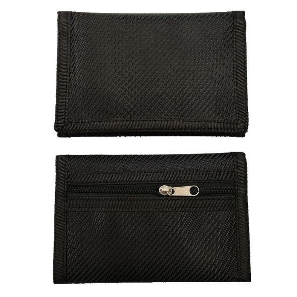 Oxford Nylon Short Trifold Mens Zip Around Wallet With Coin Pockets for Globetrotters
