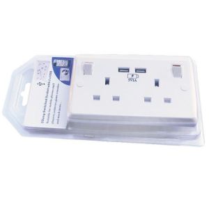 British Standard USB Wall Switch Socket , 110V ~ 250V 13A Charging Socket Panel