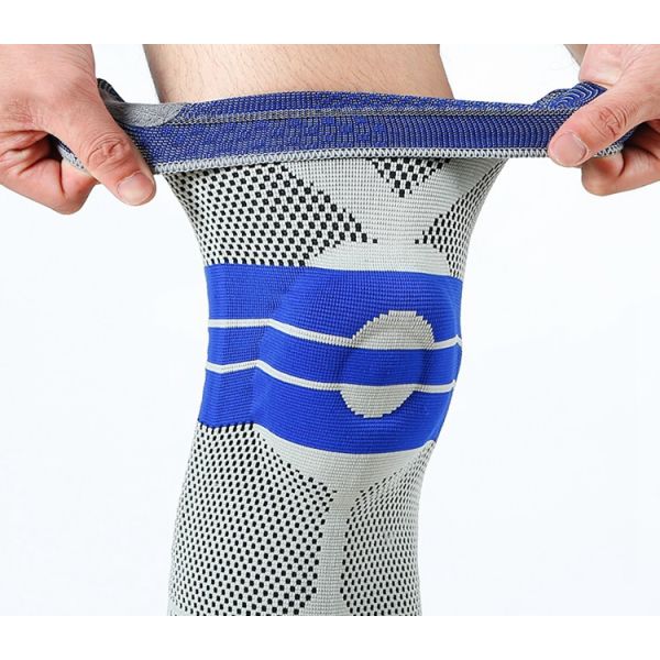 Compression Knee Sleeve 3D Silicone Pads Knee Support Brace High Elastic Fabric