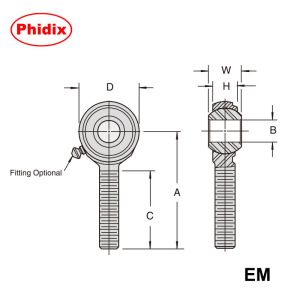 EM-M/EF-M Series Metric Rod Ends: PTFE-Lined, Corrosion-Resistant Heavy-Duty
