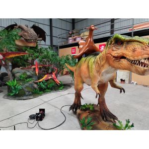 Kids Playground Animatronic Dinosaur Ride Movement For Theme Park Attractions