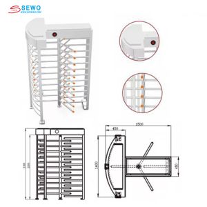 Full Body Turnstile Full Height Security Gate Turnstile Pedestrian Barrier Gate