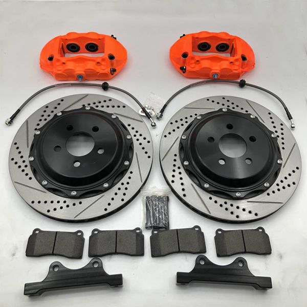 Cast Iron HT250 4 Pot Brake Kit Caliper 355*28mm For 18in Rear Wheel