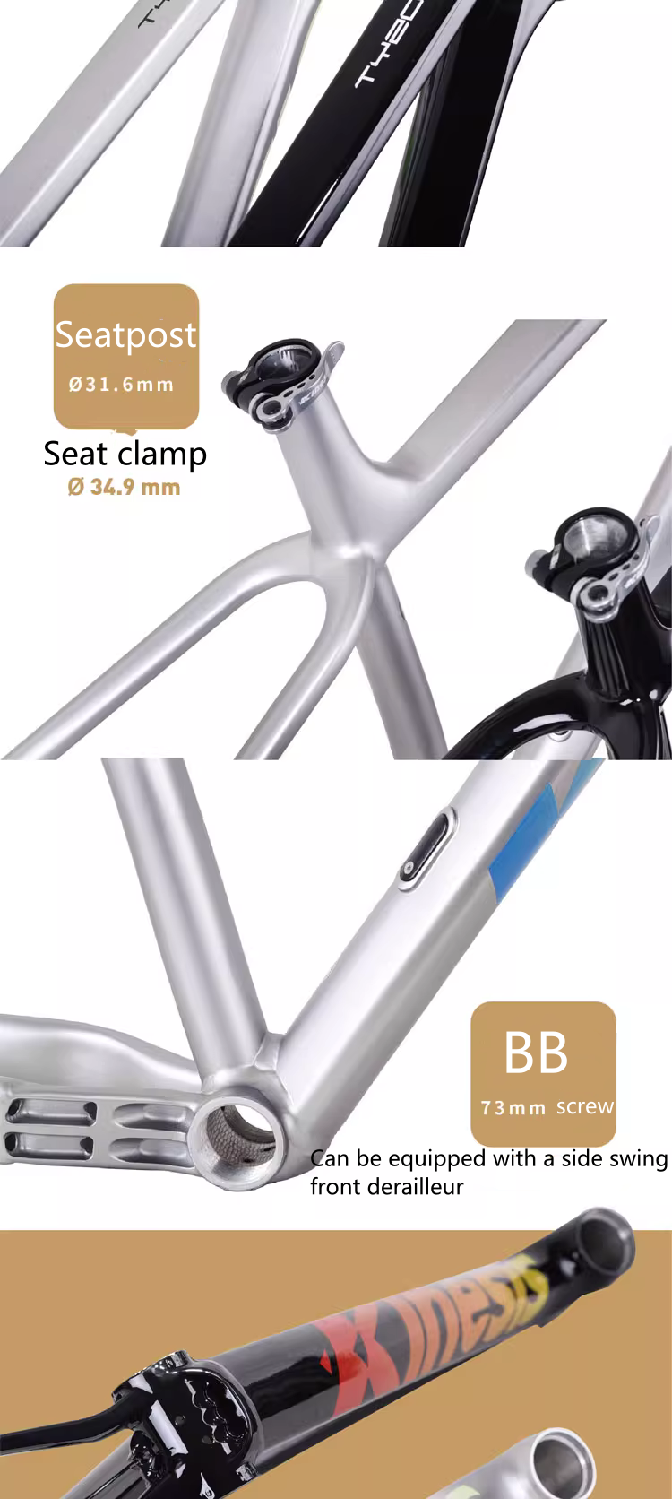 29er Boost Aluminum XC Mountain Bike Frame Hardtail Mtb Bicycle 148x12 Dropout