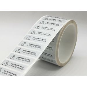 50mmx12mm Tamper Proof Seal Security Sticker Matte Silver Polyester Tamper